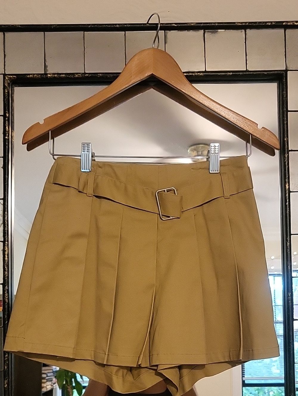 Bar III Camel/Tan Mini Skirt with Waistband Detail
